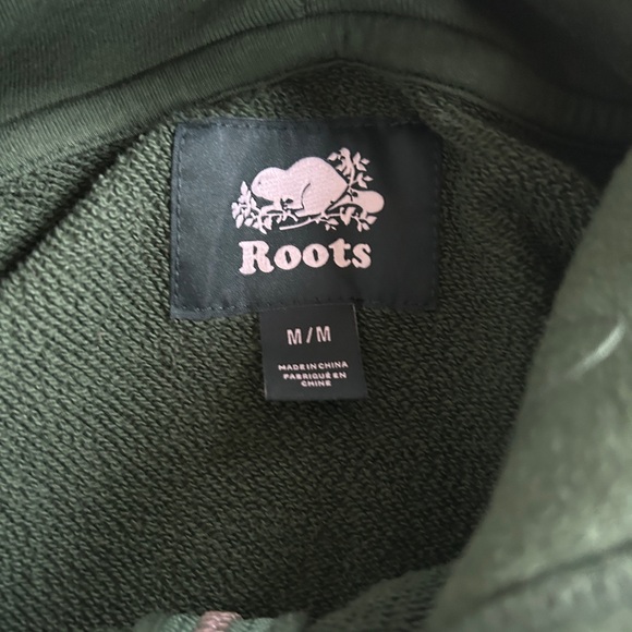 Men’s Roots Full Zip Green Hoodie Sz M - Picture 5 of 10